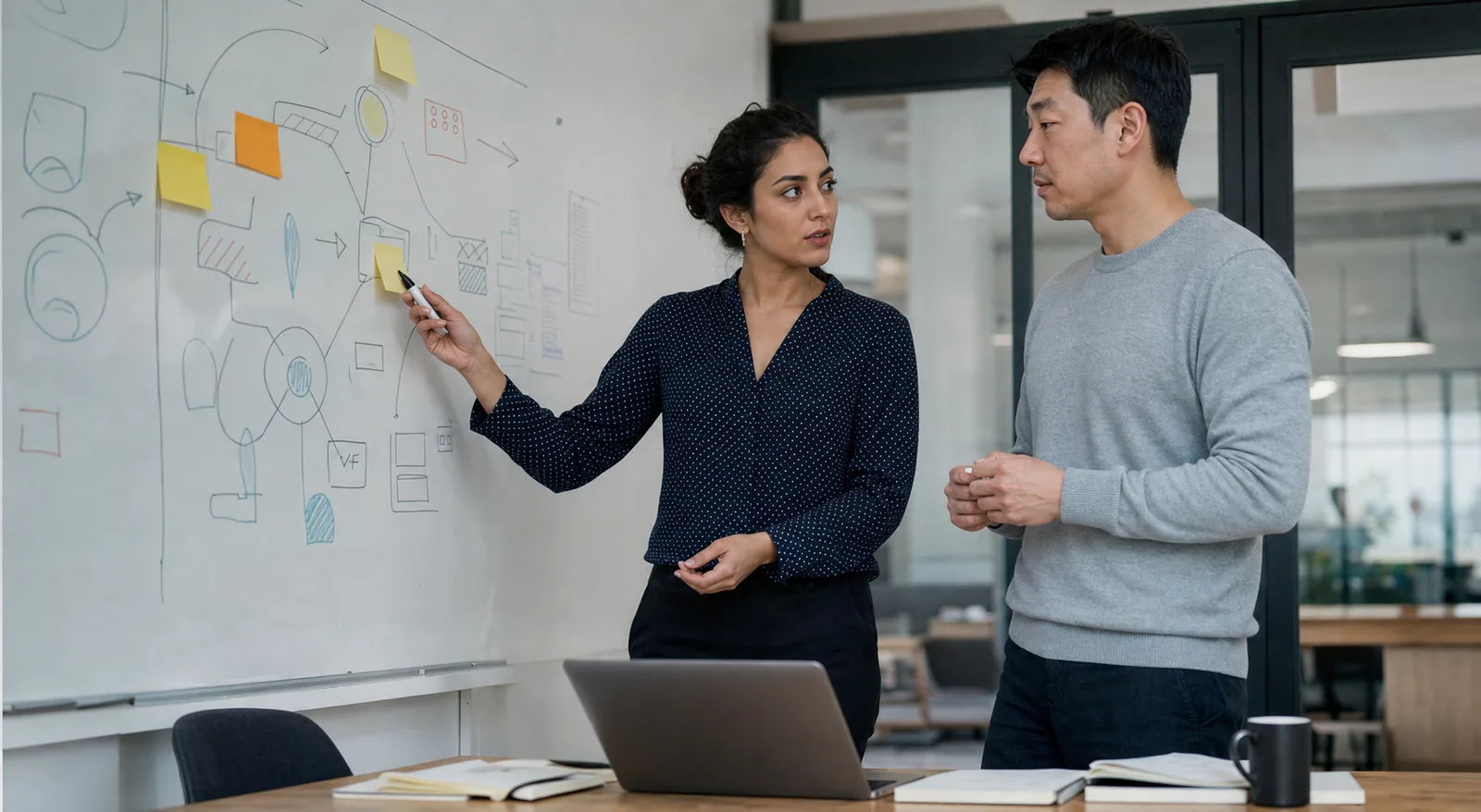 A search researcher and product marketer discussing an AI discovery workflow.
